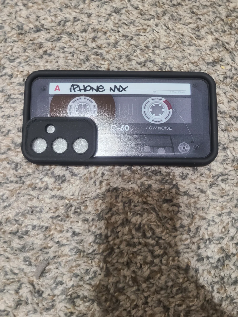 Retro Cassette Tape Phone Case - Black